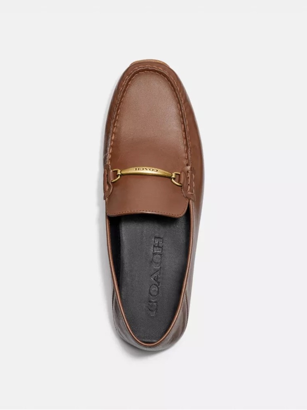 Coach Men's Tan Leather Bit Slip-On Loafer
